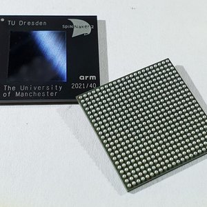 A close-up of a microchip