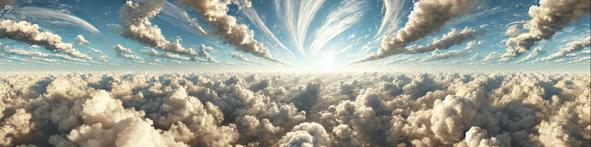 A VR image of clouds and blue sky