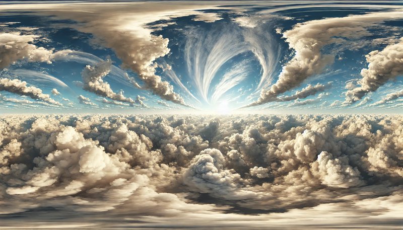 VR generate image of clouds and blue sky